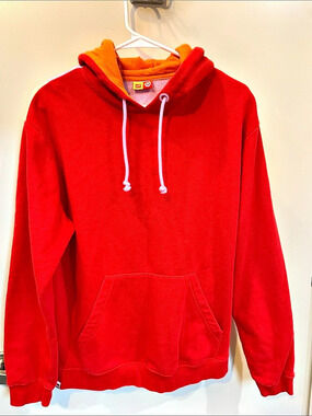 LEGO Color Block Hoodie in Red & Orange Like New